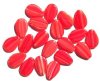 20 19x12mm Red & White Flat Drop Marble Beads